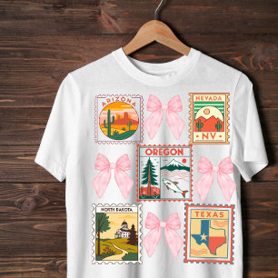 Camiseta Design do Carimbo Postal Coquette dos Estados Unid