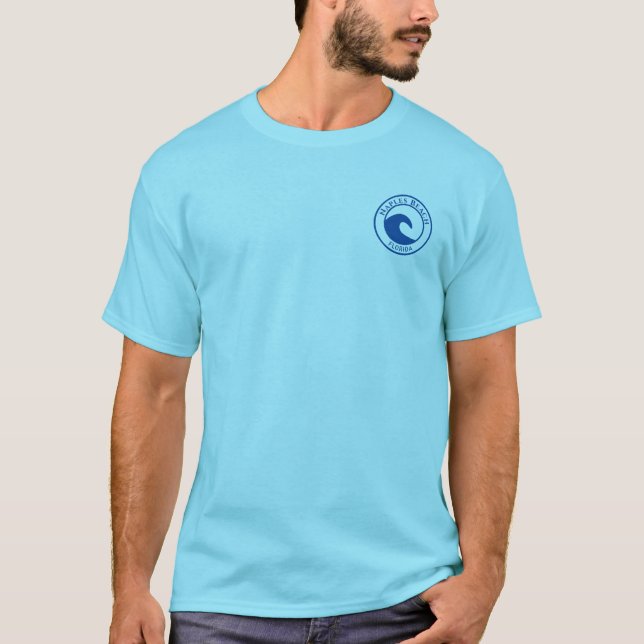 Camiseta Design do Círculo de Onda de Nápoles Beach Blue Oc (Frente)