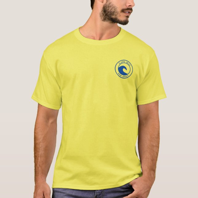 Camiseta Design do Círculo de Onda do Oceano Azul de Cabo M (Frente)