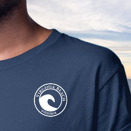 Camiseta Design do Círculo de Onda do Oceano Branco da Virg
