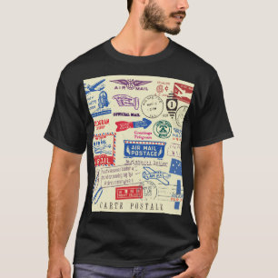Camiseta Design do Conjunto de Carimbos do Documento Vintag
