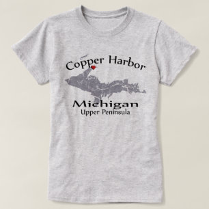 Camiseta Design do Copper Harbor Michigan Heart Ma