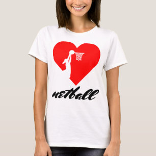 Camiseta Design do coração do Netball do amor