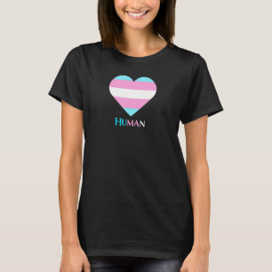 Camiseta Design do Coração Transgênero Humano