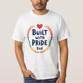 Camiseta design do crachá "Construído com Pai de orgulho"
