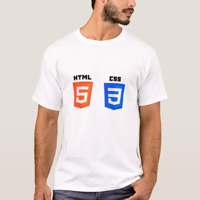 Camiseta DESIGN do desenvolvedor da Web HTML5 e CSS3 (Frente)