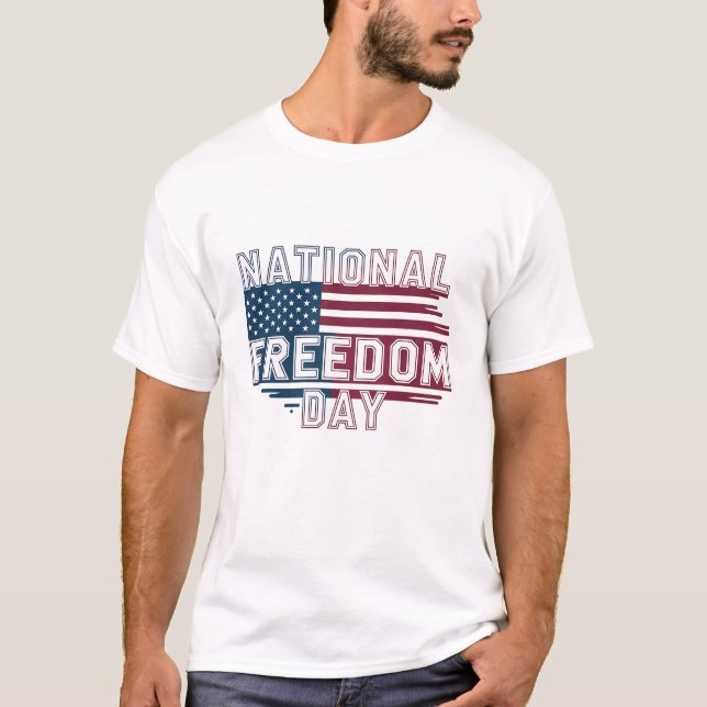 Camiseta Design do Dia Nacional da Liberdade Americano (Frente)