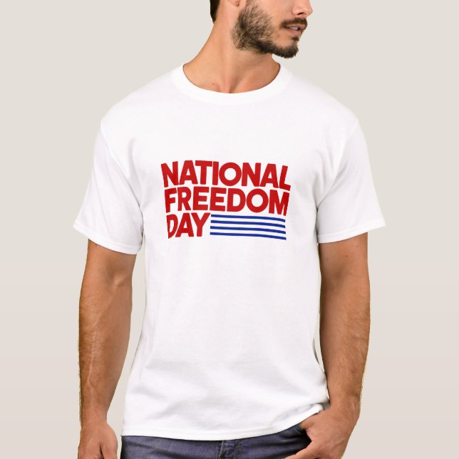 Camiseta Design do Dia Nacional da Liberdade Americano (Frente)