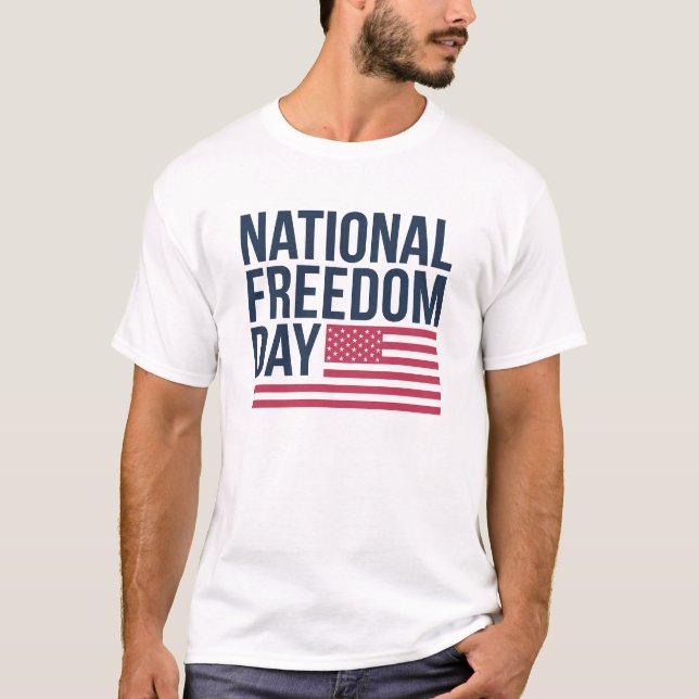 Camiseta Design do Dia Nacional da Liberdade Americano (Frente)