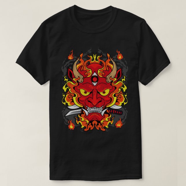 Camiseta Design do Dragão de Fogo Japonês (Frente do Design)