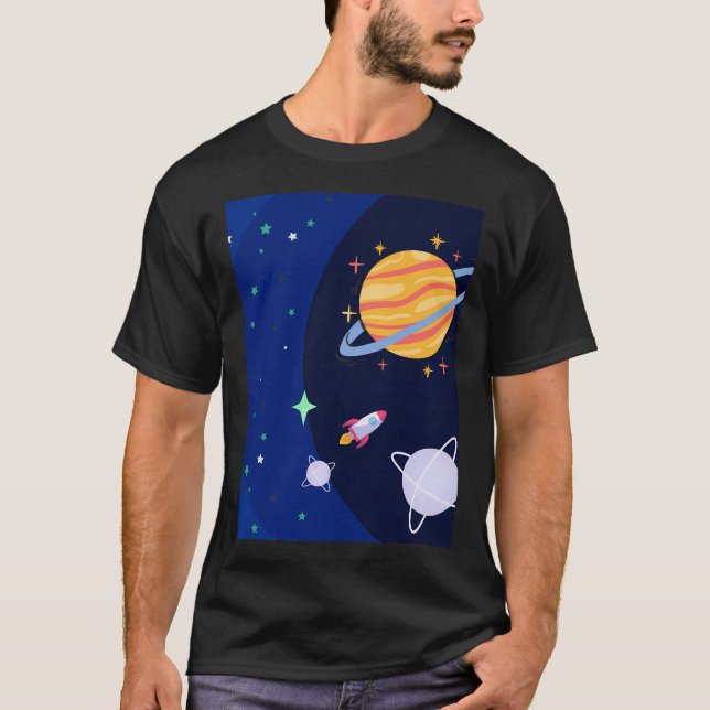 Camiseta Design do Explorador de Espaços Externos (Frente)