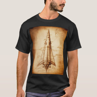 Camiseta Design do foguete Solteiro Leonardo da Vinci