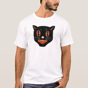 Camiseta design do gato preto dos anos 40