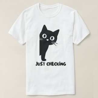 Camiseta Design do Gato Preto Só Verificando