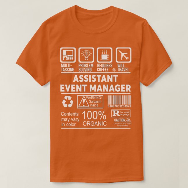 CAMISETA DESIGN DO GERENCIADOR DE EVENTOS DO ASSISTENTE (Frente do Design)