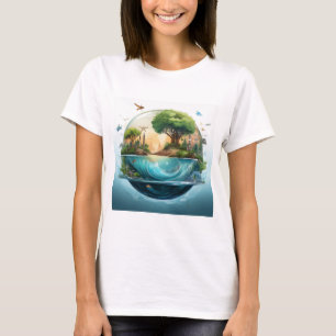 Camiseta Design do Globo Ecológico Equilibrado: Natureza e