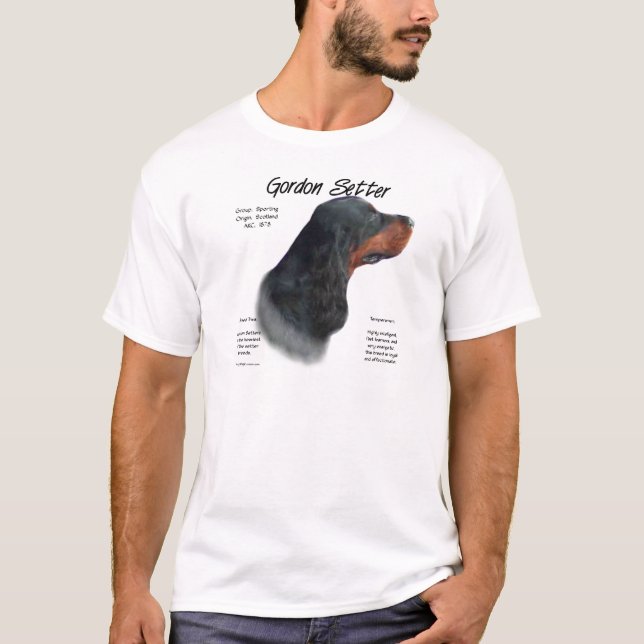 Camiseta Design do Gordon Setter History (Frente)