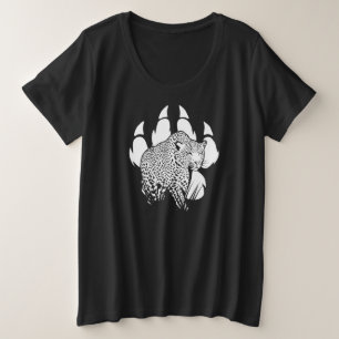 Camiseta Design do Gráfico de Pegada do Pantero Preto e Br