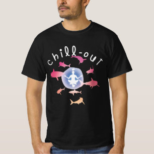 Camiseta Design do Gráfico de Tubarão-Yoga de Enchimento