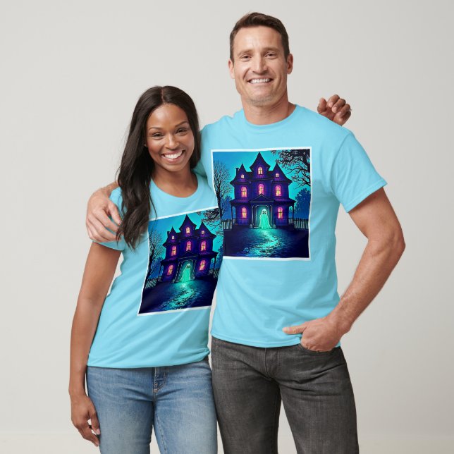 Camiseta Design do Halloween Ghost House (Unissex)