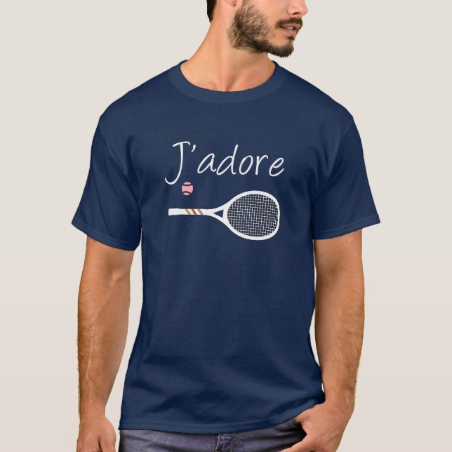 Camiseta Design do jogador de Tênis francês Chic J'adore (Frente)