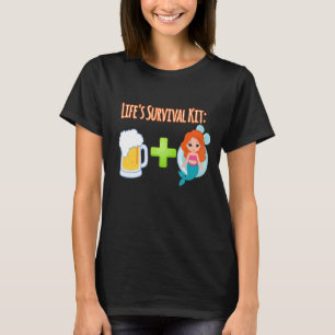 Camiseta Design do kit de sobrevivência e das sereias