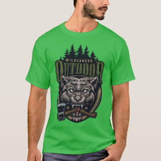 Camiseta Design do lobo selvagem exterior