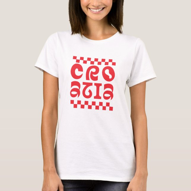 Camiseta design do logotipo do país Croácia (Frente)