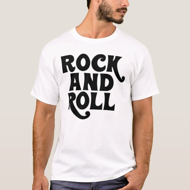 Camiseta Design do logotipo Rock and Roll Music (Frente)