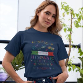 CAMISETA DESIGN DO MÊS DO PATRIMÔNIO HISPÂNICO NACIONAL