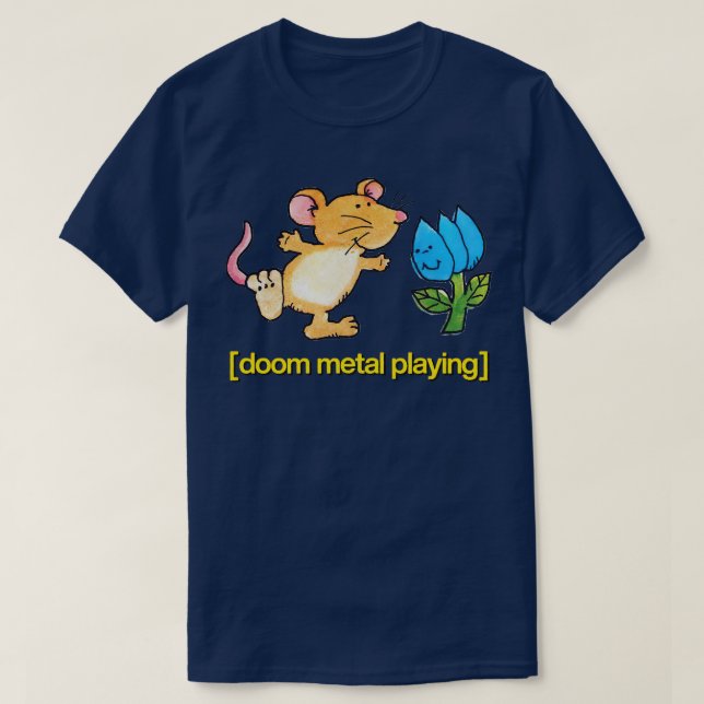 Camiseta Design do mouse doom metal tocando grana dançando (Frente do Design)