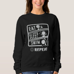 Camiseta Design do nadador cômodo - Repita a Natação do rep