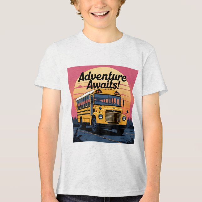 Camiseta Design do ônibus escolar Vintage (Frente)