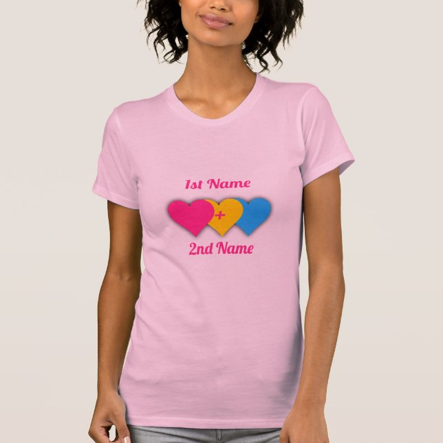 Camiseta Design do orgulho da transexualidade com corações/ (Frente)