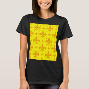 Camiseta Design do padrão Fleur-de-lis amarelo