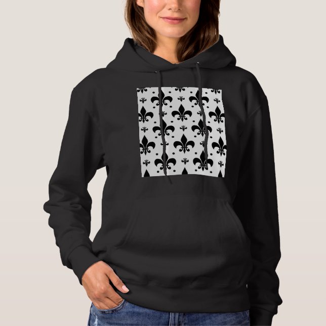 Camiseta Design do padrão Fleur-de-lis de fundo branco (Frente)