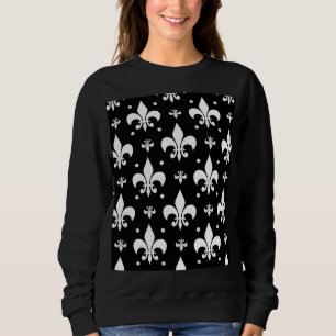 Camiseta Design do padrão Fleur-de-lis preto