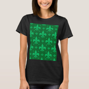 Camiseta Design do padrão Fleur-de-lis verde