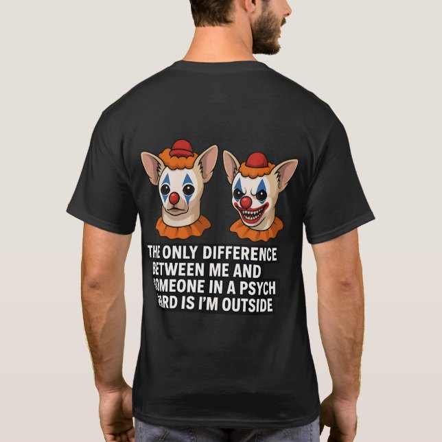 Camiseta Design do Palhaço Psycho Chihuahua (Verso)