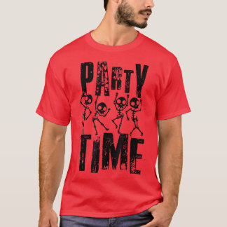Camiseta Design do Partido do Halloween Skeleton Time