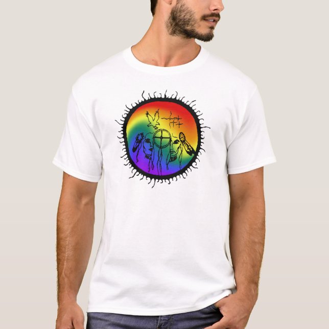 Camiseta Design do redemoinho do arco-íris do Dois-Espírito (Frente)