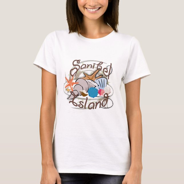 Camiseta Design do seashell de Florida da ilha de Sanibel (Frente)