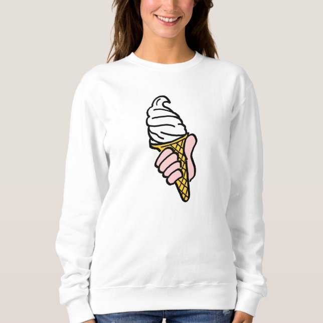 Camiseta Design do sorvete com Sorvete Cone ou Cabo Swe (Frente)