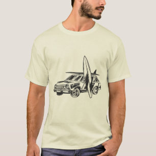 Camiseta Design do surf do vintage do carro da prancha