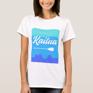 Camiseta Design do Surfboard Kailua Hawaii com Mokes Island