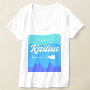 Camiseta Design do Surfboard Kailua Hawaii com Mokes Island