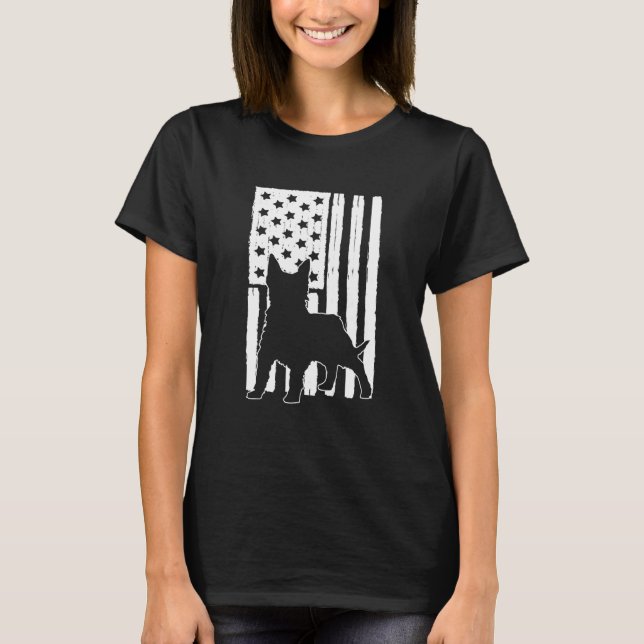 Camiseta Design do Tema do Cão Terrier Sensível - Bandeira  (Frente)
