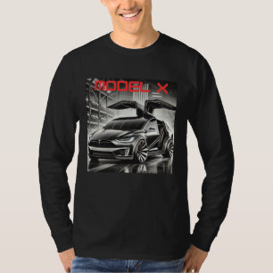 Camiseta Design do Tesla Model X SUV Elétrico VE Futurist