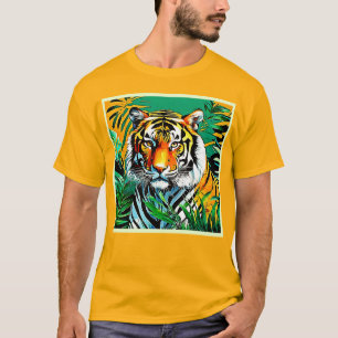 Camiseta Design do Tigre da Selva Tropical