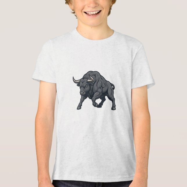 Camiseta Design do Touro de Poder Agressivo (Frente)